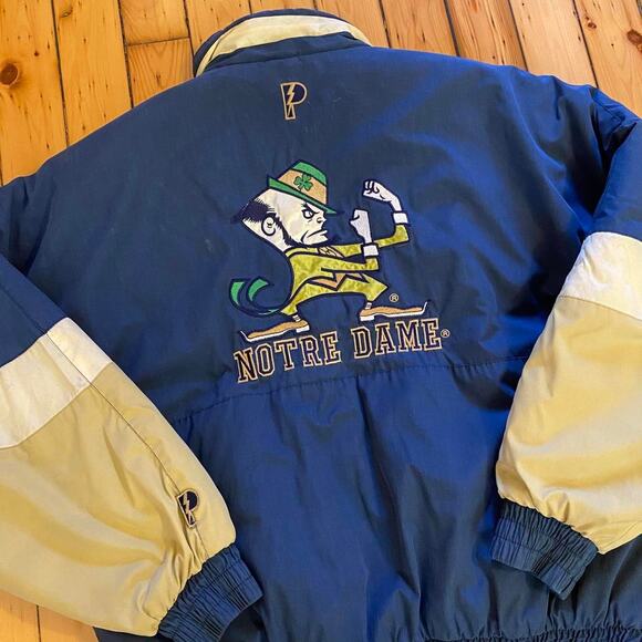 Rare Vintage 1990s Reversible Notre Dame Fighting Irish Pro Player Jacket L/XL - Picture 6 of 6